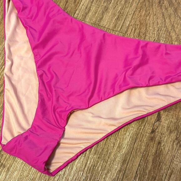 J. Crew Pink Curved Waist Cheeky Bikini Bottom Size XXL - Picture 2 of 6